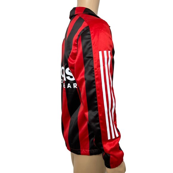 Adidas Men’s Satin Coaches Track Jacket XS Red Black Stripes HS3302 10/22 - Picture 7 of 16